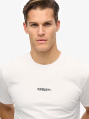 Superdry White Micro Logo 100% Cotton T-Shirt - Image 3 of 5
