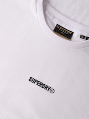 Superdry White Micro Logo 100% Cotton T-Shirt - Image 5 of 5