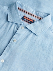 Azul - Camisa de linho Superdry Vacation 100% - Imagem 8 de 8