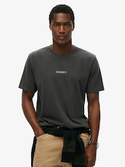 Superdry Black Micro Logo 100% Cotton T-Shirt - Image 1 of 4