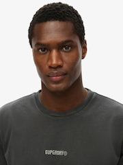 Superdry Black Micro Logo 100% Cotton T-Shirt - Image 3 of 4