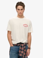 Superdry White Neo Tattoo Loose 100% Cotton T-Shirt - Image 1 of 6