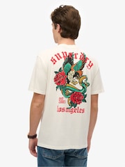 Superdry White Neo Tattoo Loose 100% Cotton T-Shirt - Image 2 of 6