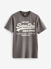 Superdry Grey Vl Workwear Relaxed 100% Cotton T-Shirt - Image 1 of 1