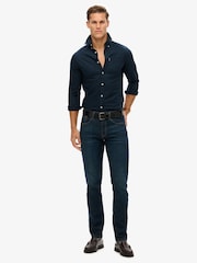 Superdry Dark Blue 100% Cotton Essentials Oxford Shirt - Image 2 of 5