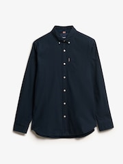 Темно-синий - Оксфордская рубашка из 100% хлопка Superdry - Изображение 2 из 3