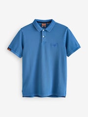 Superdry Blue Sky Vint Destroy 100% Cotton Polo Shirt - Image 4 of 7