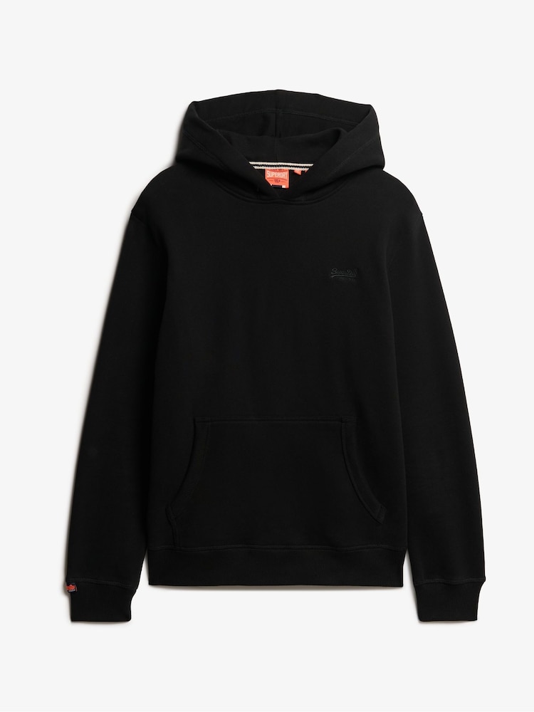 Superdry Black Essential Loose Fit Logo Hoodie - Image 4 of 5