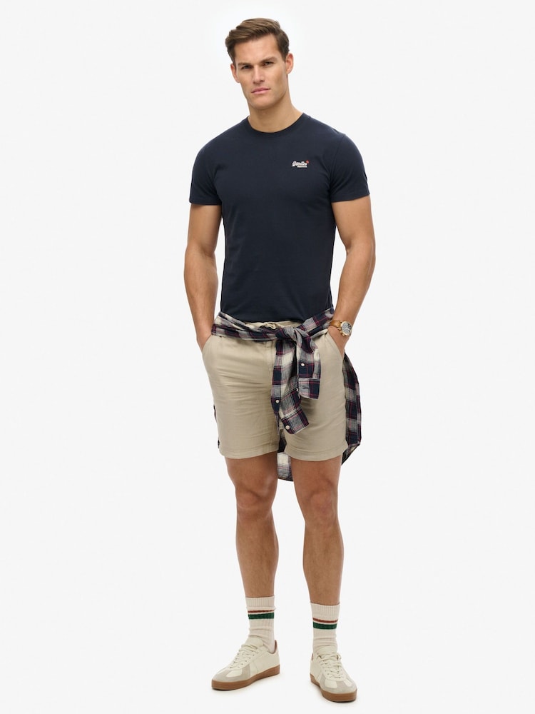 Superdry Blue Essential Contrast Embroidered 100% Cotton T-Shirt - Image 2 of 5