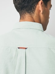 Зеленый - Оксфордская рубашка из 100% хлопка с короткими рукавами Superdry - Изображение 3 из 5