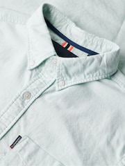 Зеленый - Оксфордская рубашка из 100% хлопка с короткими рукавами Superdry - Изображение 5 из 5