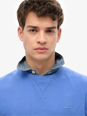 Синій - Superdry Essential Logo круглий виріз Loose Fit світшот - Image 3 of 3