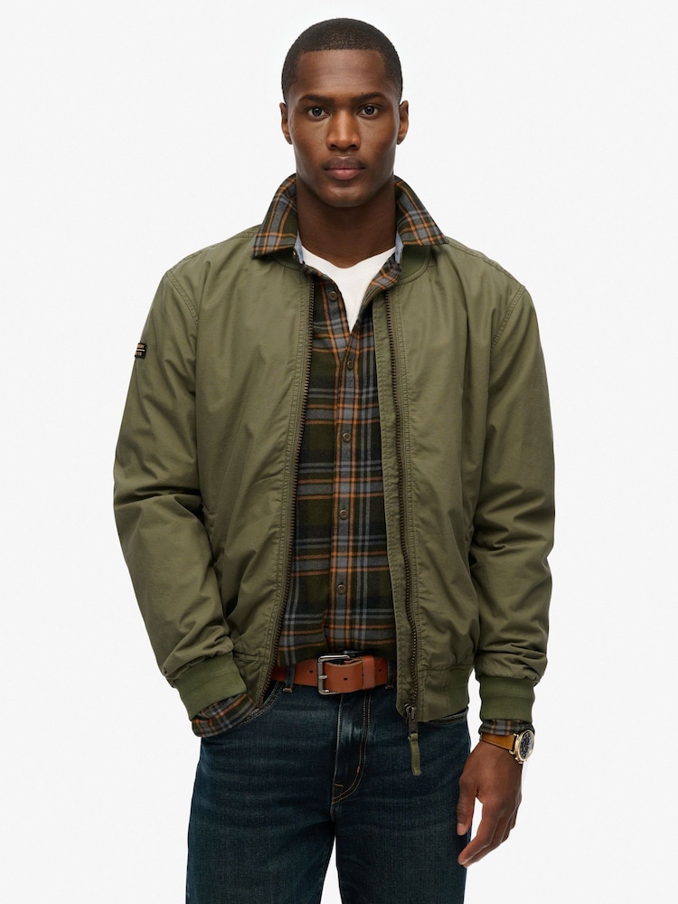 Superdry Green Lightweight Ma1 Bomber 100% Cotton Jacket - Image 1 of 6