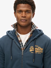 Azul - Superdry VL Embroidered Logo Zip Hoodie - Imagen 4 de 7