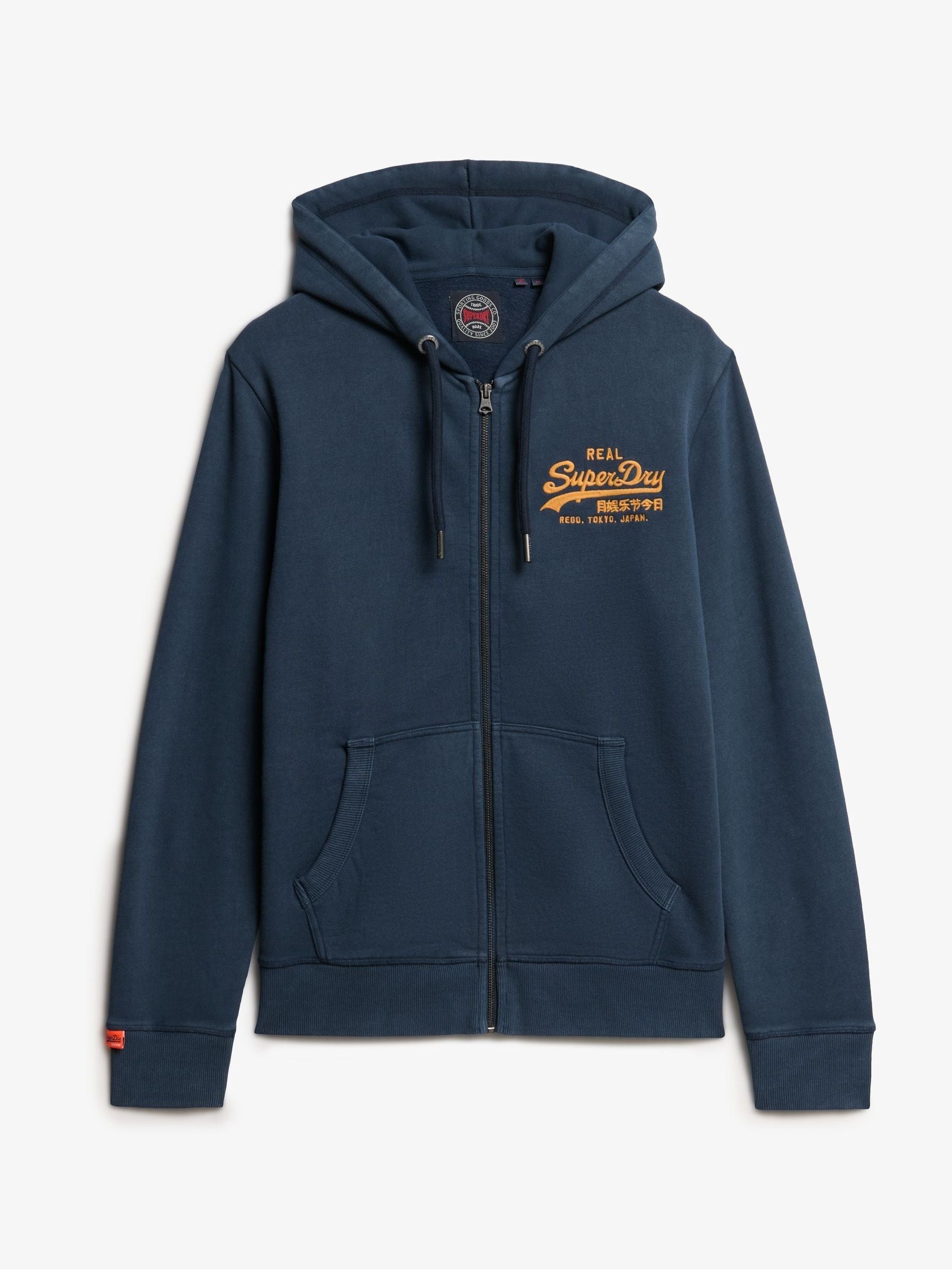 Buy Superdry Blue VL Embroidered Logo Zip Hoodie from Next Romania