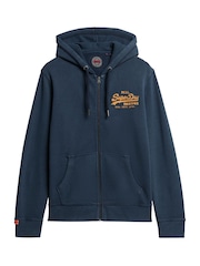 Azul - Superdry VL Embroidered Logo Zip Hoodie - Imagen 6 de 7