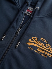 Azul - Superdry VL Embroidered Logo Zip Hoodie - Imagen 7 de 7