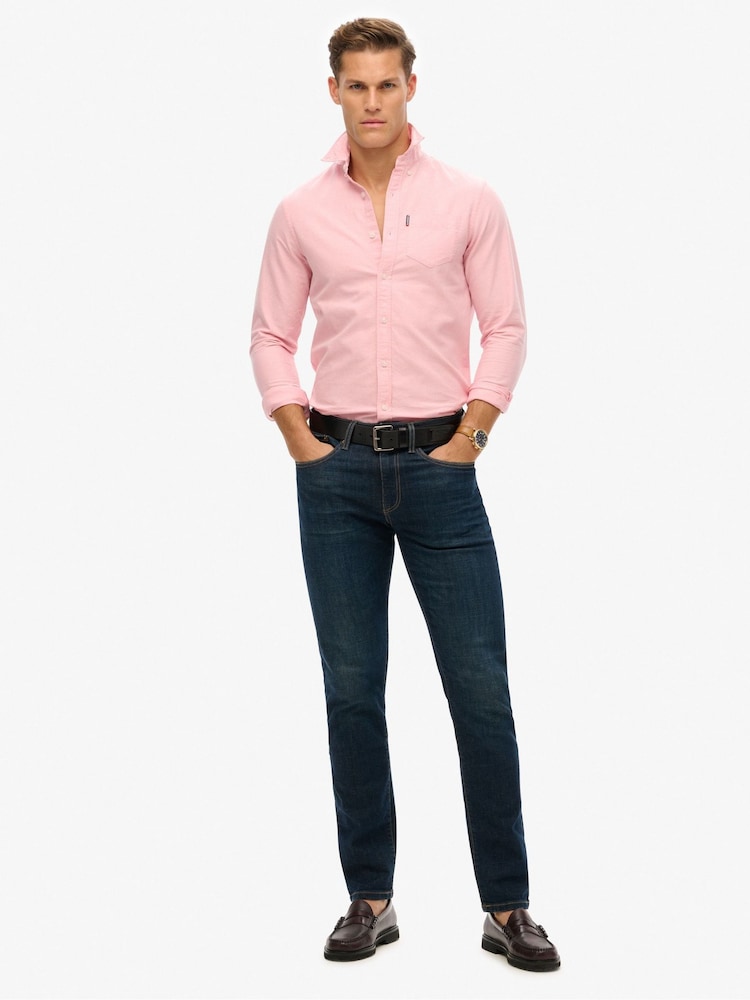 Розовый - Оксфордская рубашка из 100% хлопка Superdry - Изображение 1 из 6