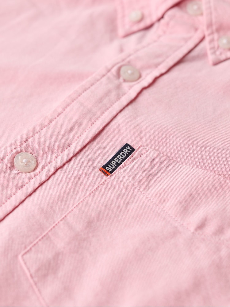 Розовый - Оксфордская рубашка из 100% хлопка Superdry - Изображение 6 из 6