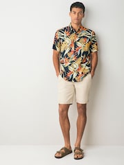 Superdry Blue Chrome Hawaiian Print Shirt - Image 1 of 5