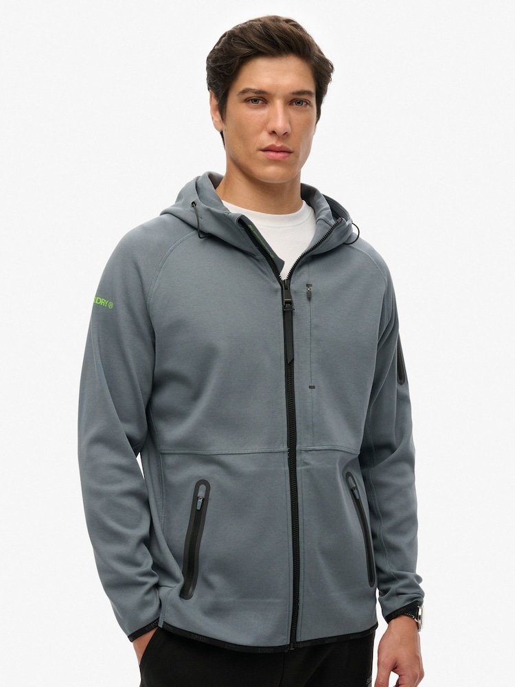 Superdry Blue Tech Logo Zip Hoodie - Image 1 of 6