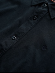 Superdry Blue Vintage Destroy Pique Long Sleeve 100% Cotton Shirt - Image 5 of 5