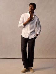 Superdry White Vacation Long Sleeve 100% Linen Shirt - Image 1 of 3