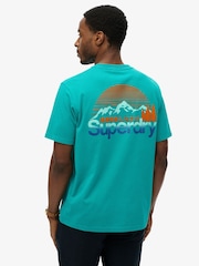 Blau - Superdry Core Logo Great Outdoor Back Print T-Shirt - Bild 1 von 5