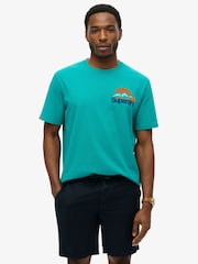 Blau - Superdry Core Logo Great Outdoor Back Print T-Shirt - Bild 2 von 5