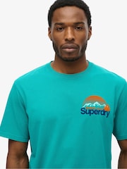 Blau - Superdry Core Logo Great Outdoor Back Print T-Shirt - Bild 4 von 5