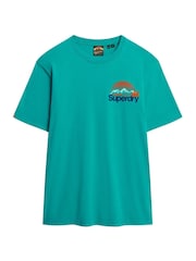 Blau - Superdry Core Logo Great Outdoor Back Print T-Shirt - Bild 5 von 5