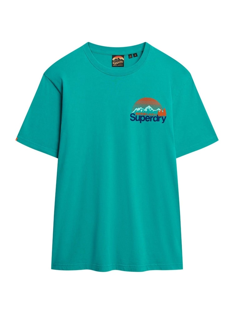 Blau - Superdry Core Logo Great Outdoor Back Print T-Shirt - Bild 5 von 5