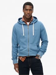 Синий - Superdry 100классическое худи на молнии из % хлопка - Image 1 of 5