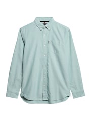 Зеленый - Оксфордская рубашка из 100% хлопка Superdry - Изображение 4 из 6
