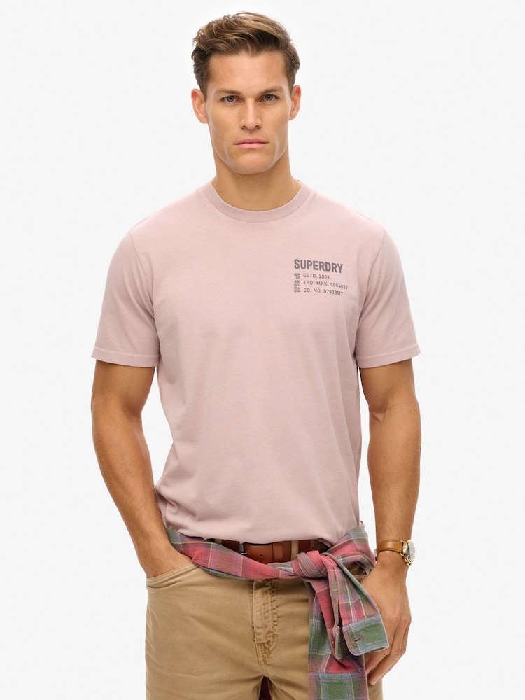 Superdry Grey Utility Sport Graphic 100% Cotton T-Shirt - Image 1 of 6