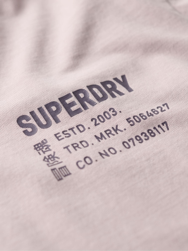 Superdry Grey Utility Sport Graphic 100% Cotton T-Shirt - Image 6 of 6