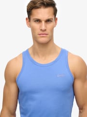 Superdry Blue Essential Logo 100% Cotton Vest - Image 3 of 5