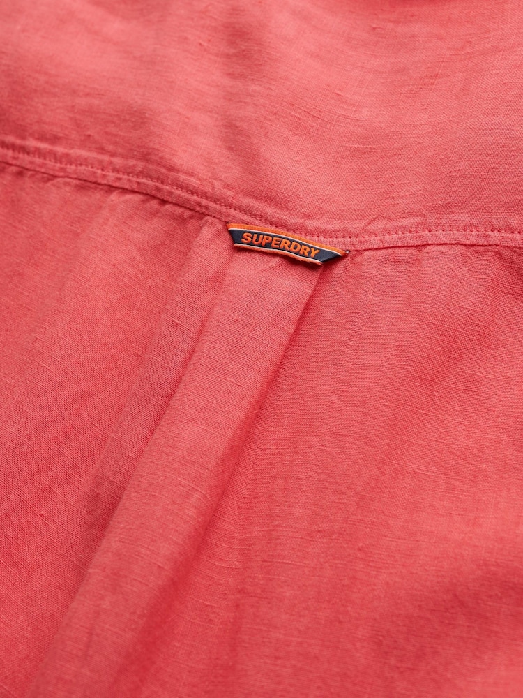 Superdry Pink Vacation 100% Linen Shirt - Image 5 of 5