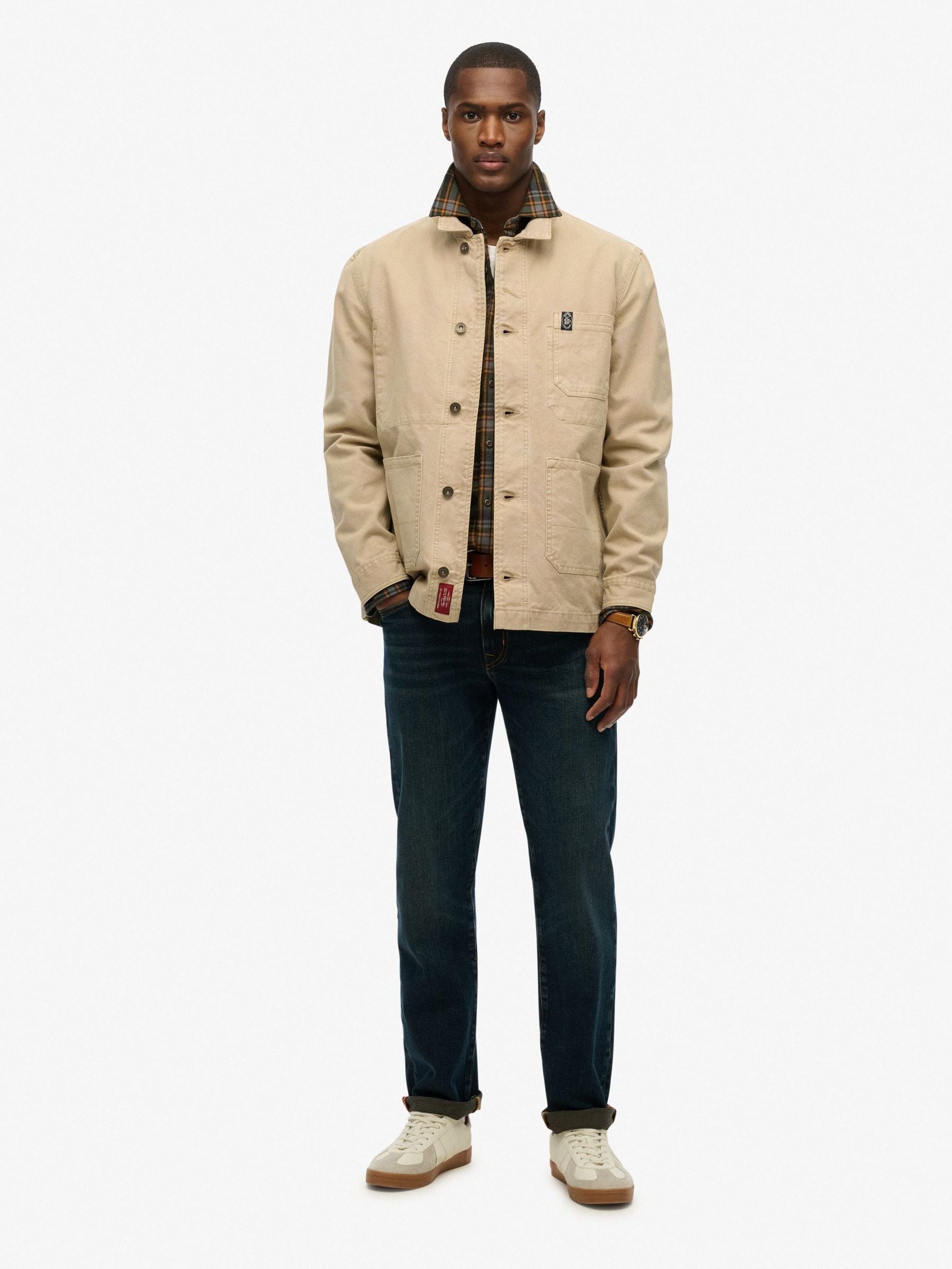 ジャケット・アウター 50s Ottenheimer & Co. Foodhandler Jacket Satın al Superdry 100% Pamuk Tüccarı Kanvas İşçi Ceketi Next