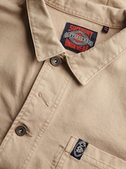 Superdry Brown 100% Cotton Merchant Canvas Worker Jacket - Image 5 of 5