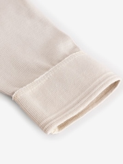 Superdry Cream 100% Cotton Textured Grandad Top - Image 3 of 5