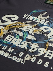Superdry Grey VL Tokyo Relaxed 100% Cotton T-Shirt - Image 6 of 6