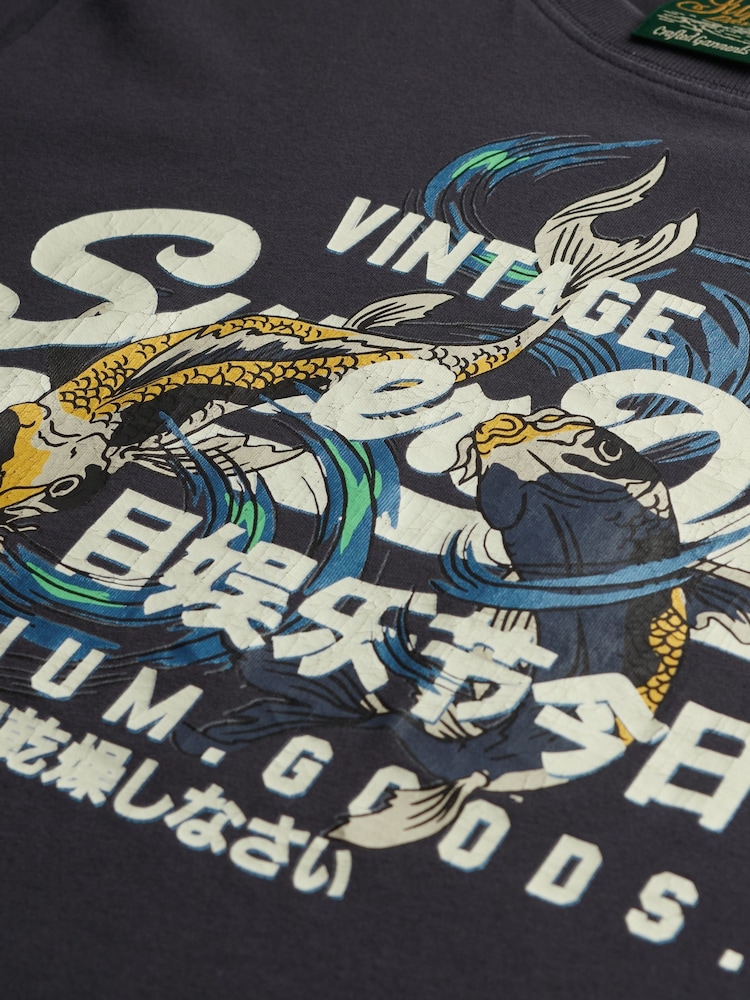 Superdry Grey VL Tokyo Relaxed 100% Cotton T-Shirt - Image 6 of 6