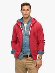 Superdry Red Essential Logo Slim Fit Zip Hoodie - Image 2 of 6