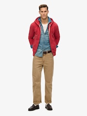 Superdry Red Essential Logo Slim Fit Zip Hoodie - Image 3 of 6