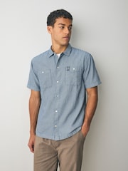 Superdry Blue Superdry Blue Stripe Pocket Shirt - Image 1 of 4