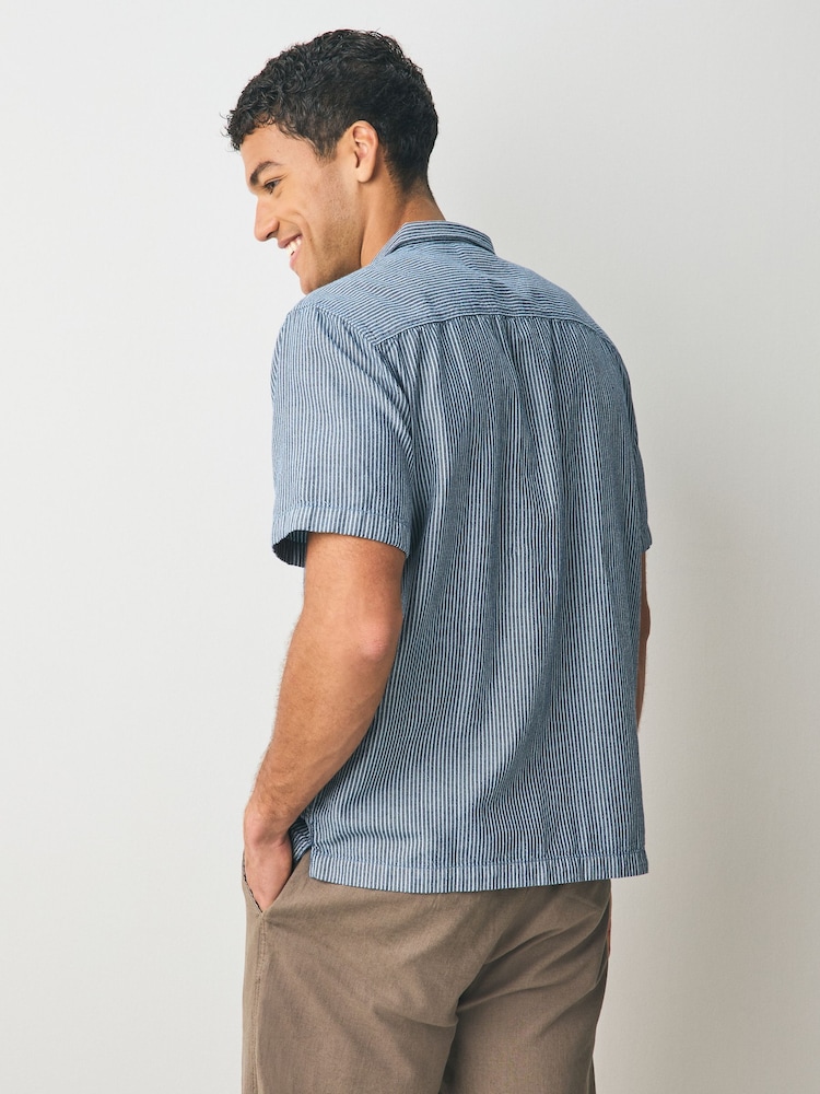 Superdry Blue Superdry Blue Stripe Pocket Shirt - Image 2 of 4