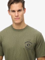 Superdry Green Merchant Graphic Loose Fit 100% Cotton T-Shirt - Image 2 of 5