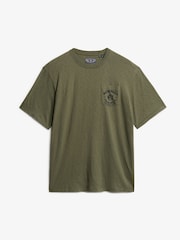 Superdry Green Merchant Graphic Loose Fit 100% Cotton T-Shirt - Image 4 of 5