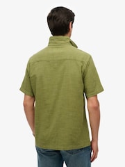 Superdry Green Merchant Short Sleeve Textured Shirt - Image 1 of 5